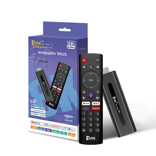 Boîtier Tv Intelligent Tv98 Pro Atv 8K Allwinner H618 Android 14.0 Décodeur Bt5.0 Tv Stick