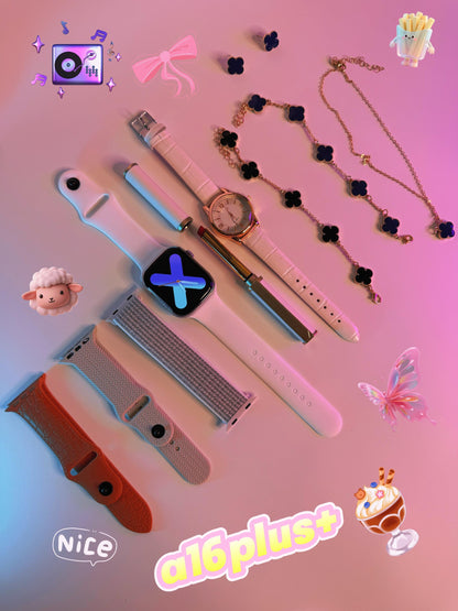 Coffret Premium A16 Plus+ – Montre connectée & Élégance 🌟