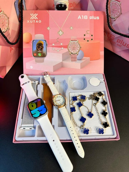 Coffret Premium A16 Plus+ – Montre connectée & Élégance 🌟