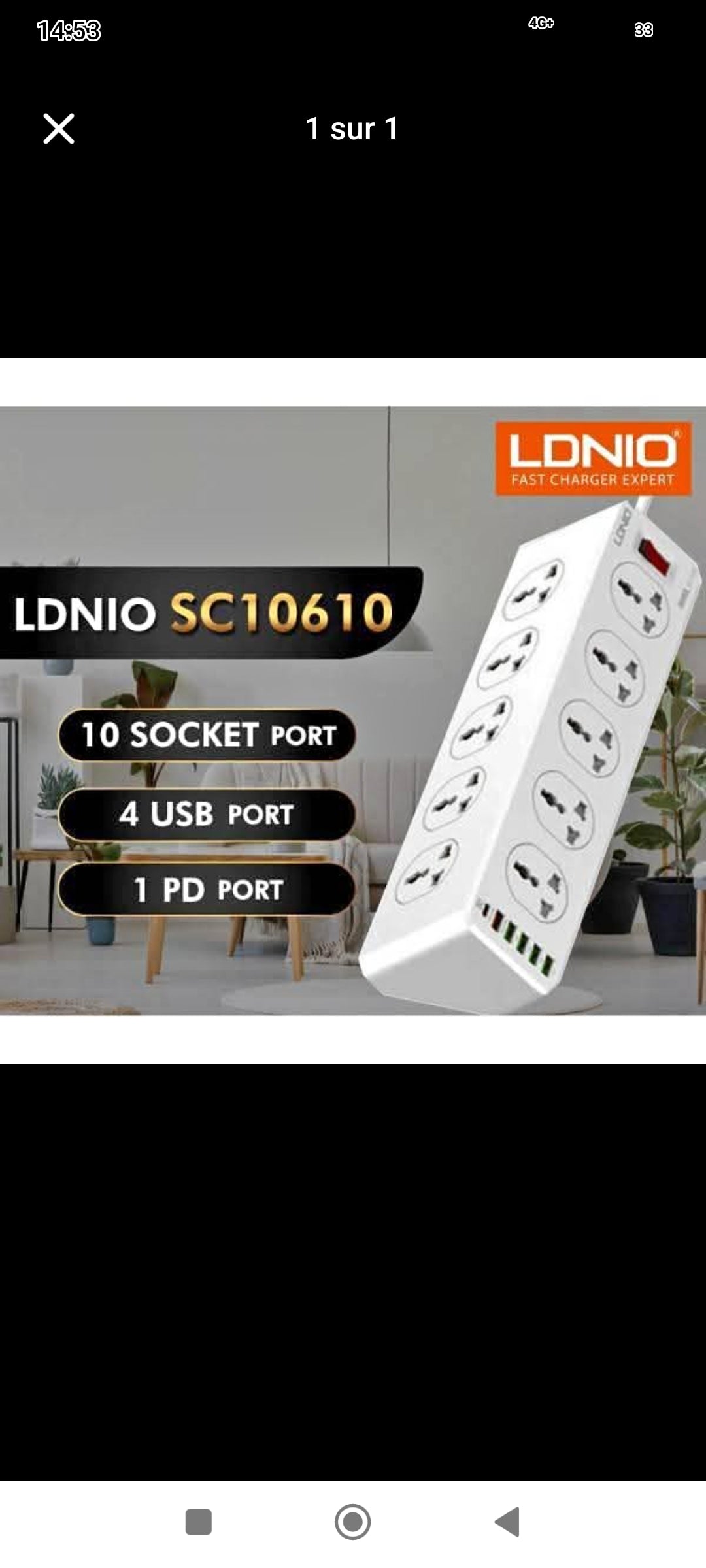 🔌 Multiprise intelligente LDNIO SC10610 – 10 prises + 6 ports USB