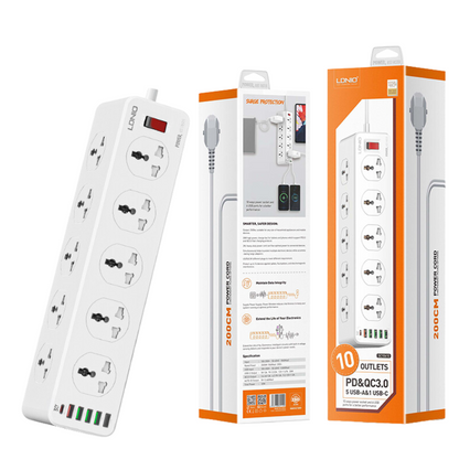 🔌 Multiprise intelligente LDNIO SC10610 – 10 prises + 6 ports USB